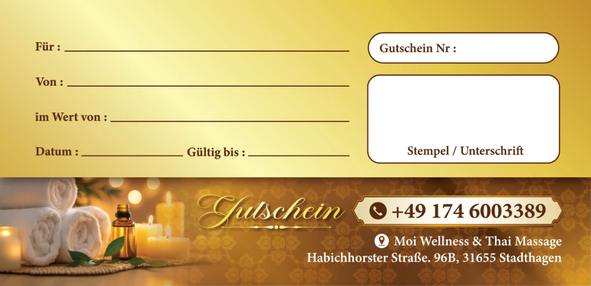 Gutschein - Rückseite